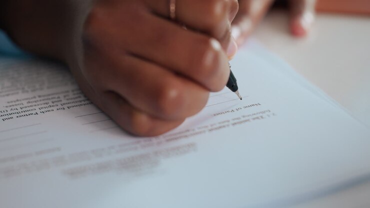 Signing a contract