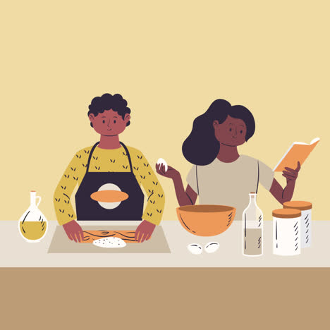 couple cooking together