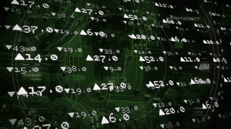 Animation of data processing and scanning on screen