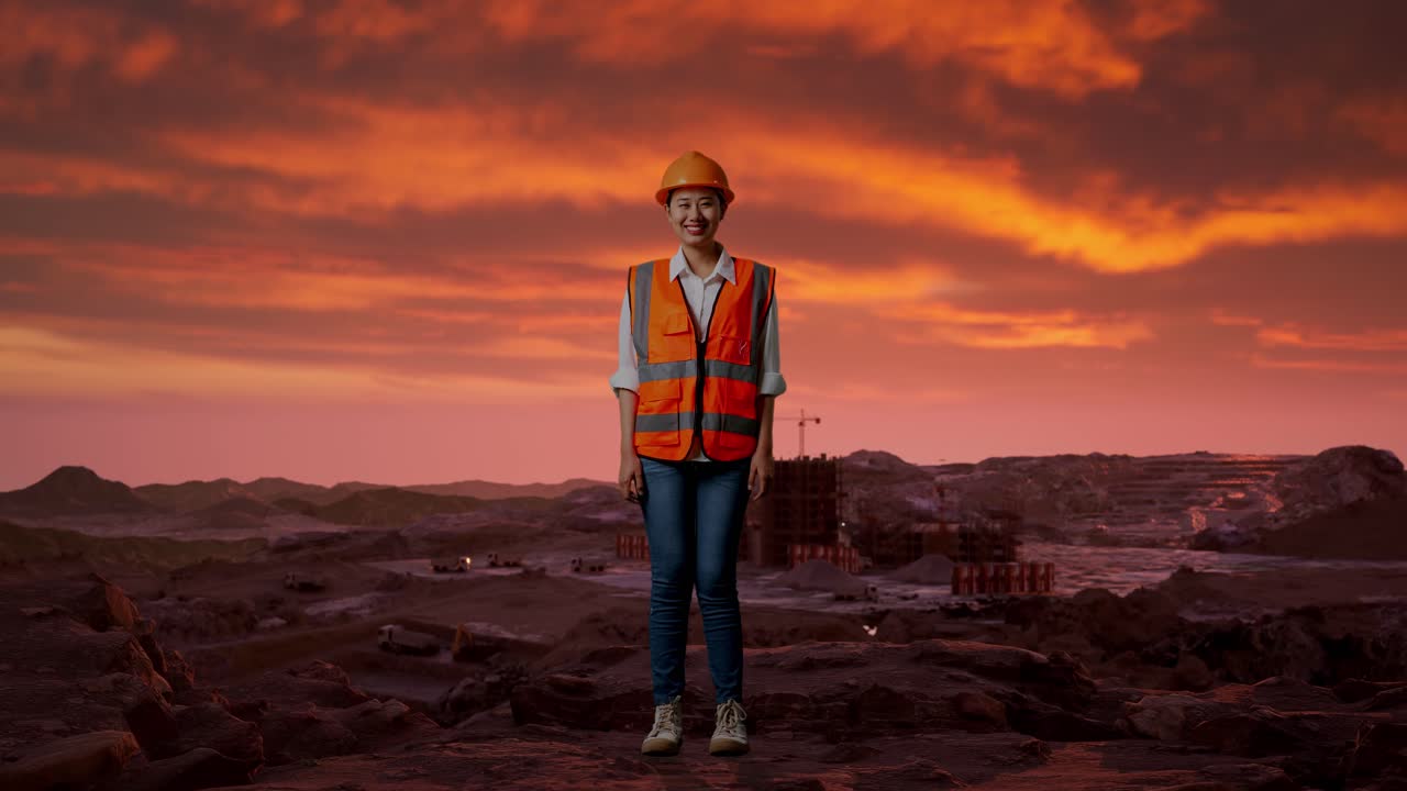 Female Engineer at a Construction Site
