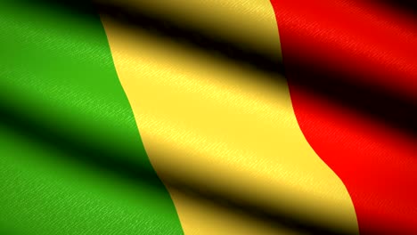 mali flag waving textile textured background. seamless loop animation. full screen. slow motion. 4k video