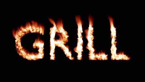 grill texto caliente marca de marca de hierro en llamas calor llamas superposición 4k