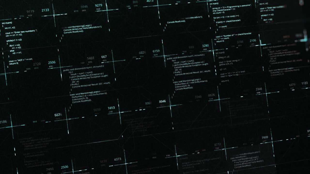 Computer Code Display on Screen