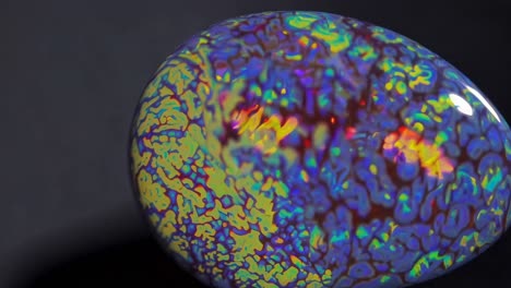 close-up of an iridescent opal