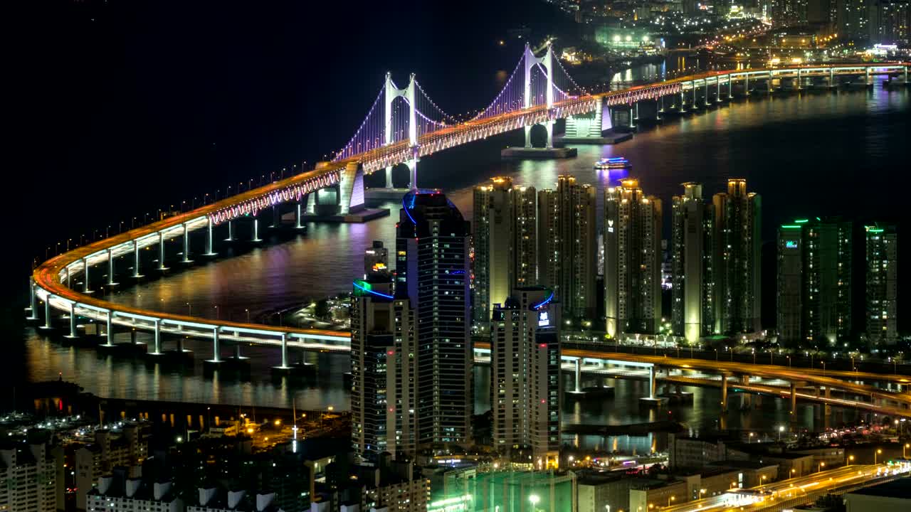 busan, corea del sur vista aérea del lapso de tiempo