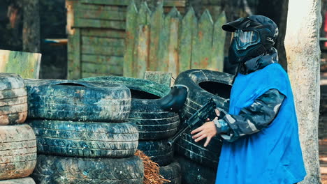 abandoned paintball playground with barricades