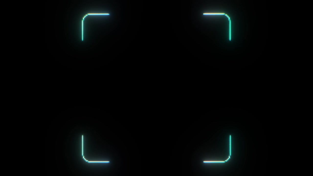 Glowing Neon Digital Frame Overlay on Black Background