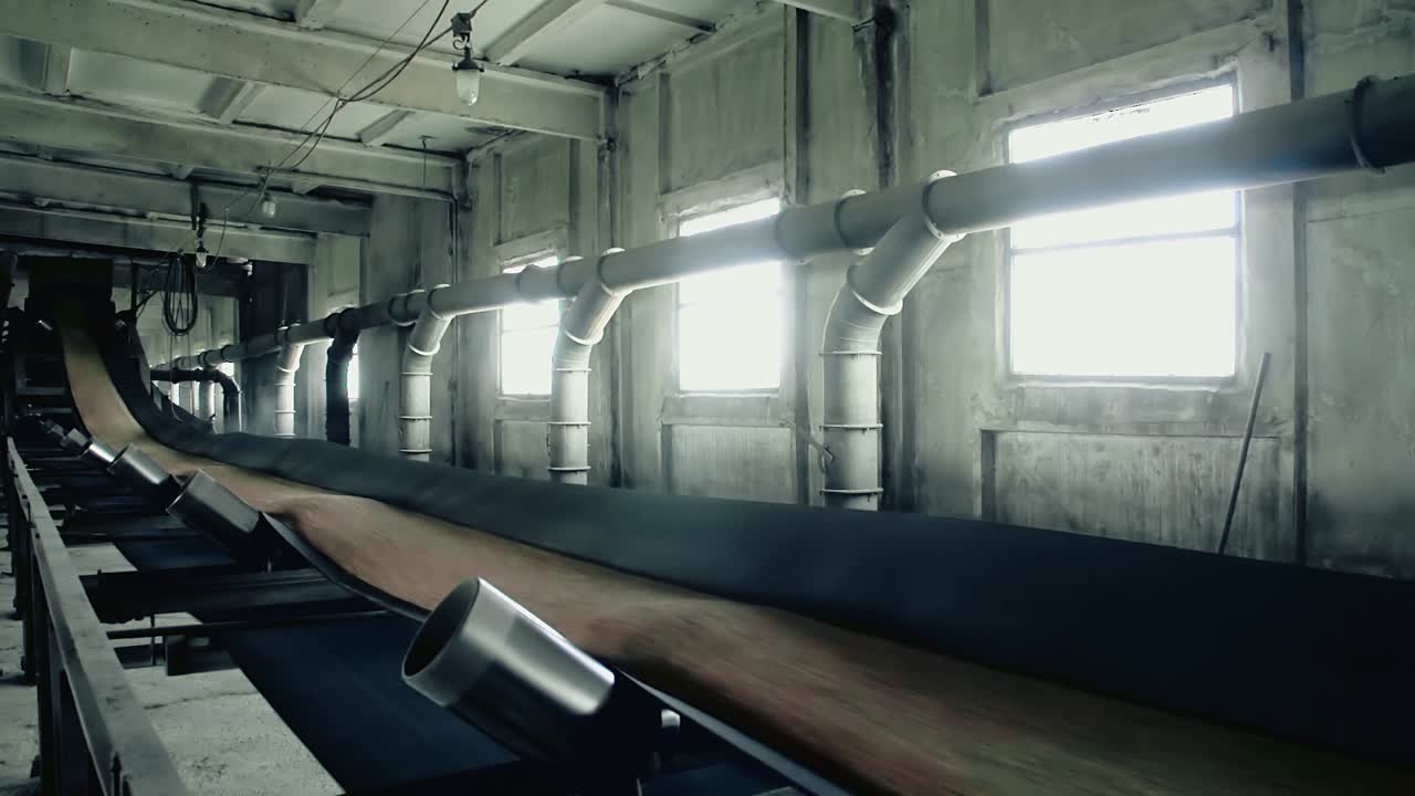 зерно проходит через трубопровод