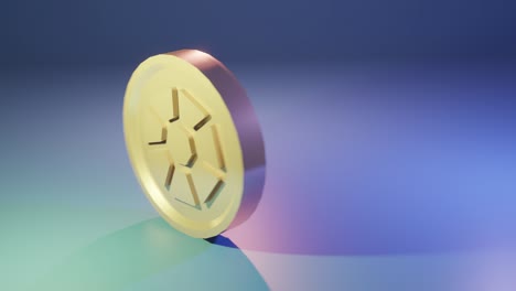 3d render coin spinning on surface