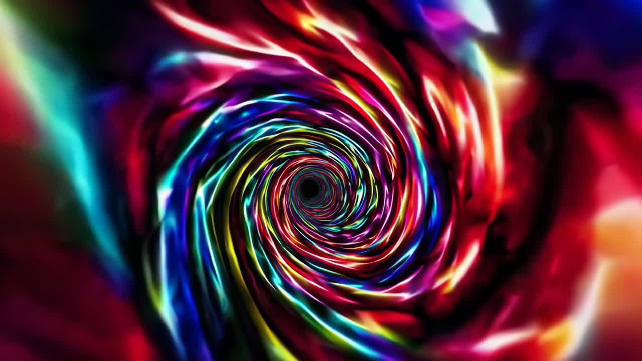 Vibrant Psychedelic Spiral Vortex Tunnel of Neon Lights