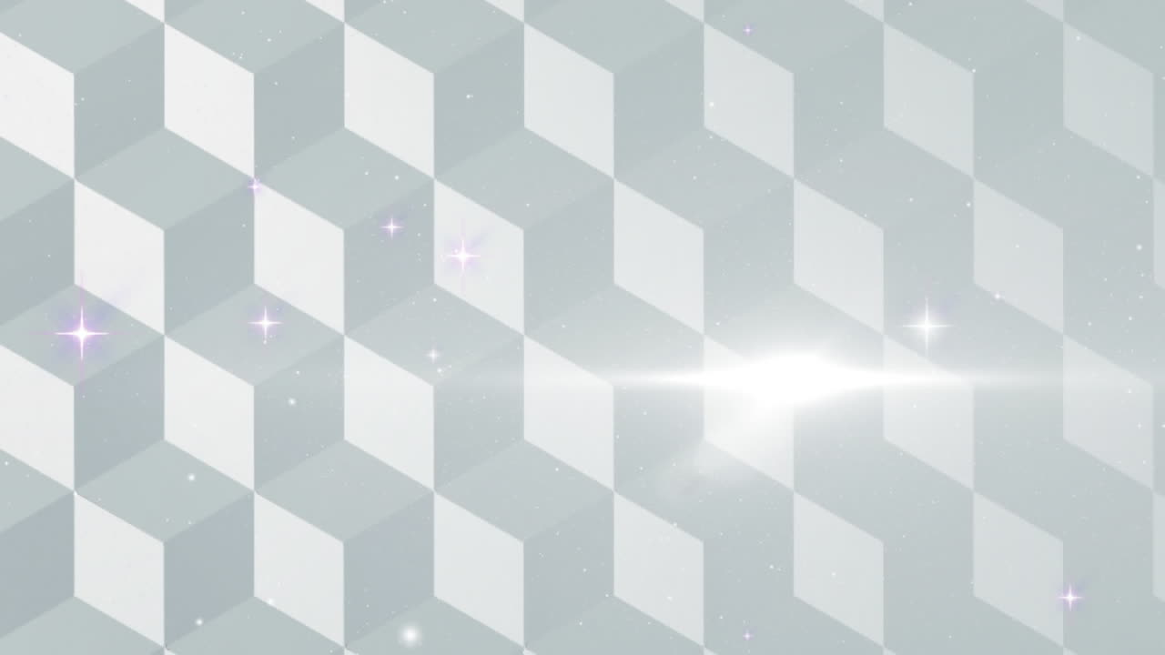 공간에서 빛나는 별을 배경으로 회색 배경에 추상적인 3d 모양의 디지털 애니메이션
