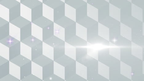 animación digital de formas abstractas en 3d sobre fondo gris contra estrellas brillantes en el espacio