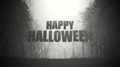 Feliz-Halloween-Y-Fondo-Místico-Con-Bosque-Oscuro-Y-Niebla
