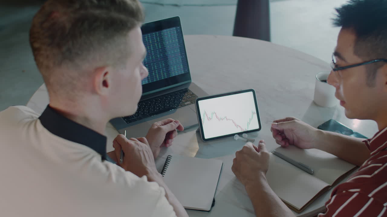 Stock Market Specialists Discussing Trading Business