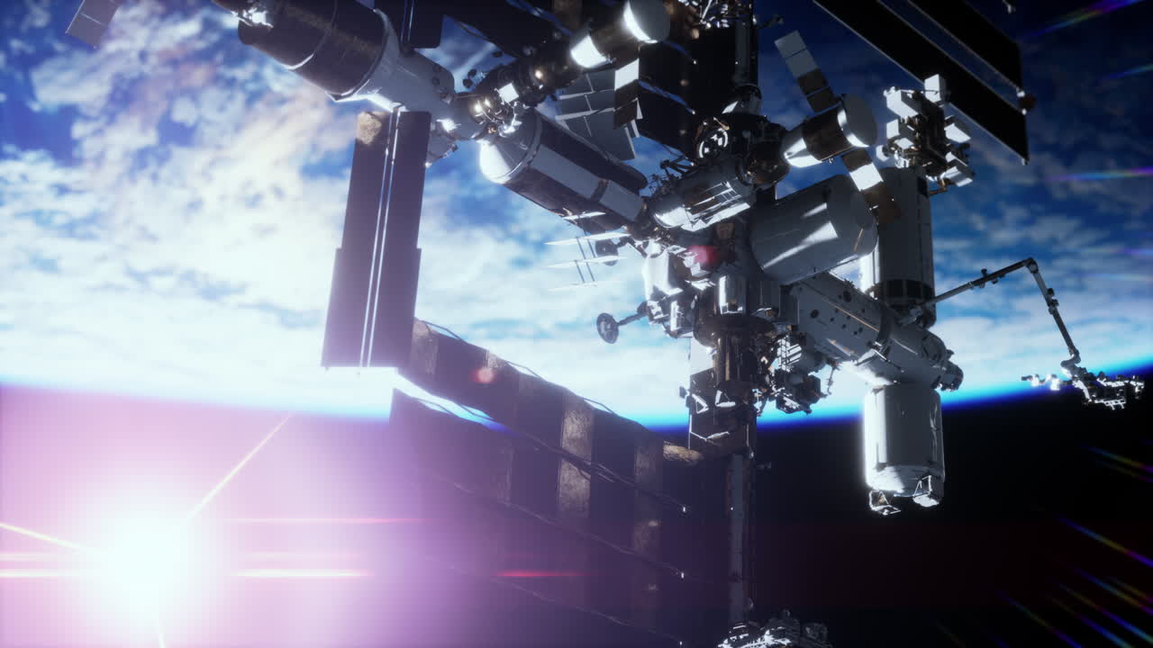 International Space Station in outer space over the planet Earth orbit