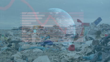 animation of data processing over rubbish dump