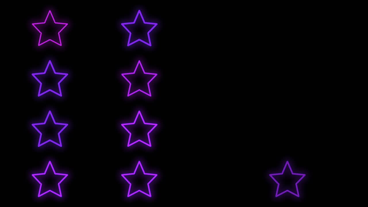 patrón de estrellas de neón púrpura en la noche