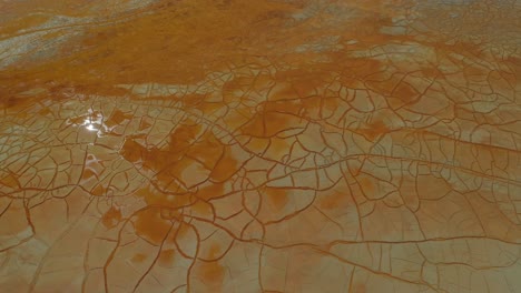 aerial view of the cracked and wet surface