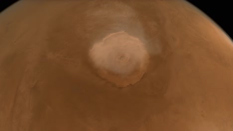 olympus mons goes from night to day below in this stunning realistic animation of the red planet mars