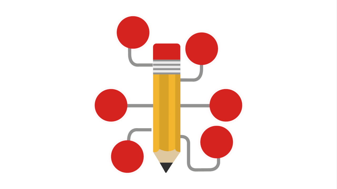 lápiz con círculos conectados