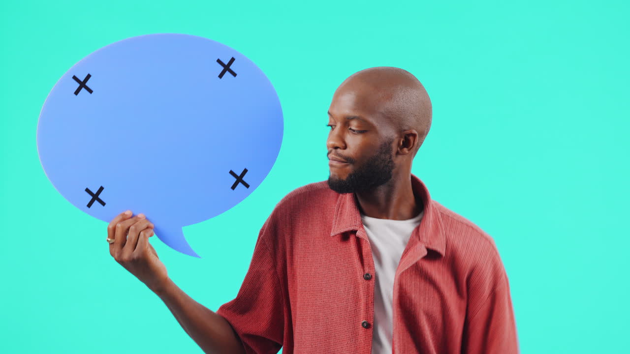 Speech bubble, why and man in communication