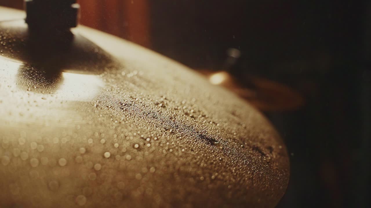 Close-up of a wet cymbal