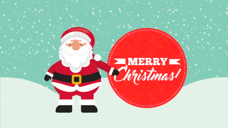 merry christmas animation with santa claus character