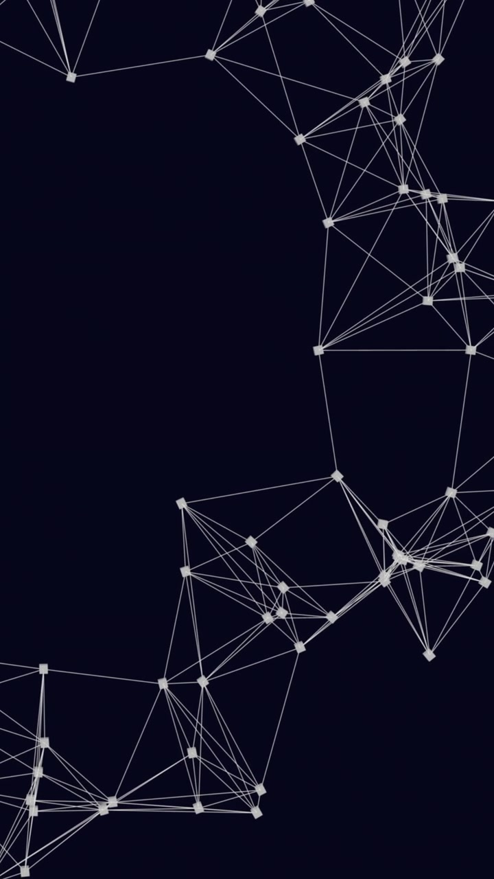 Animazione di una rete di connessioni su sfondo nero