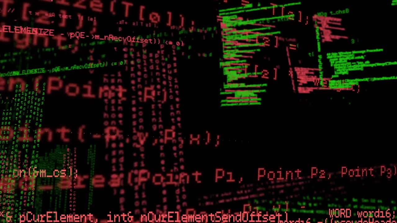 animación del procesamiento de datos con luz brillante
