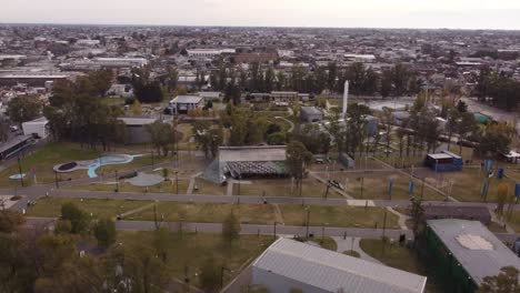 Aerial-view-of-modern-convention-center-in-Buenos-Aires-named-Tecnopolis,Argentina