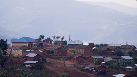rural remote village on the hills in rwanda, africa
