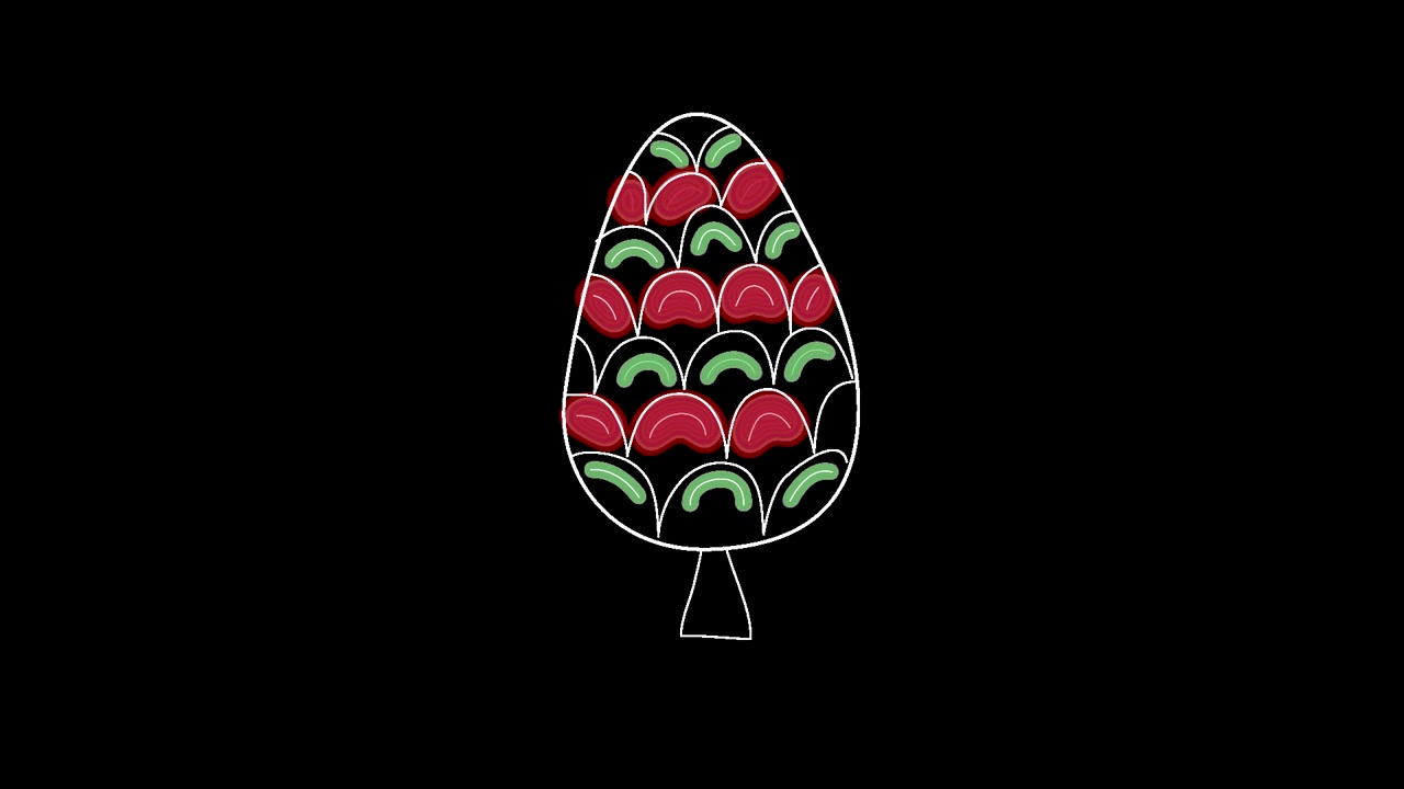 Doodle style animated Christmas elements on alpha channel