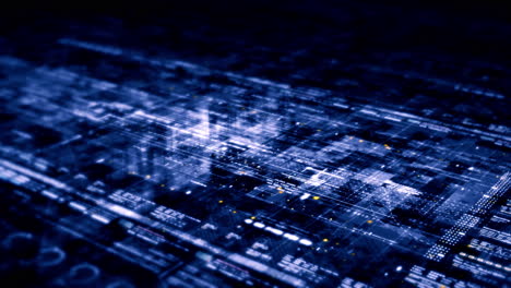 Advanced motion graphic digital map data matrix cyber environment simulation big data analytic artificial intelligent simulation, head up display background