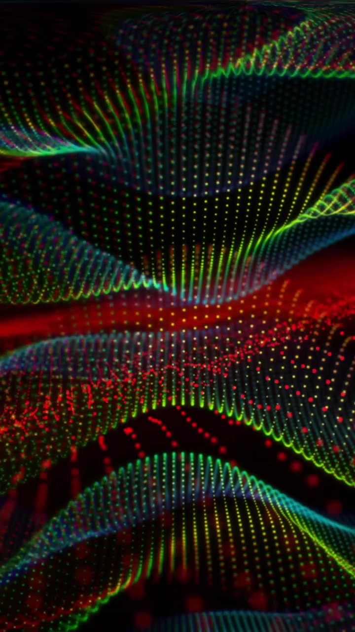 Animazione di forme colorate in movimento su sfondo nero