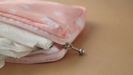 close up of sanitary pad on a table