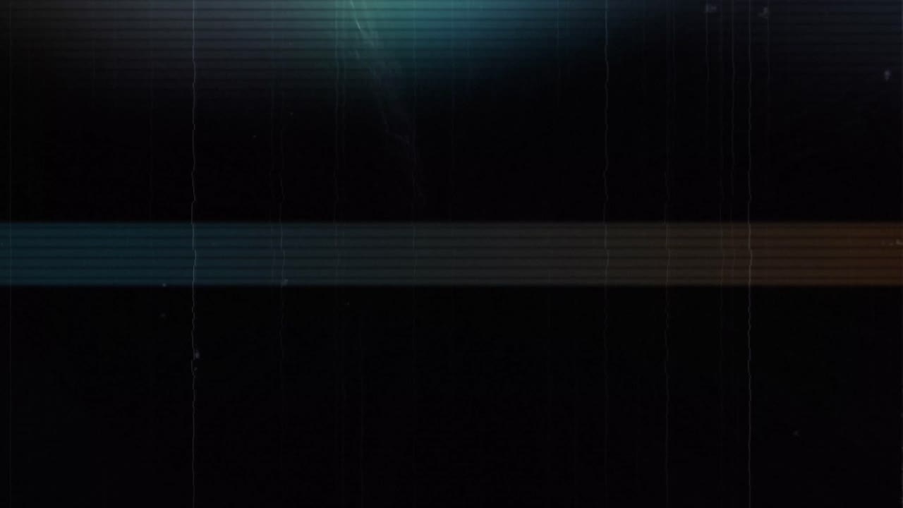 Digital animation of light trails and glitch effect against black background