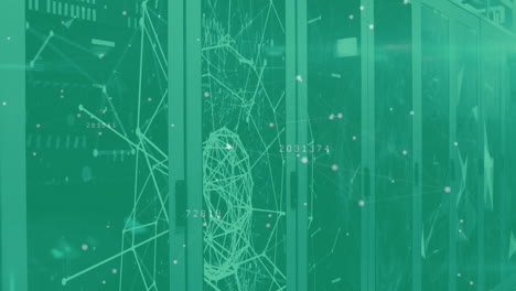 animation of data processing over server room