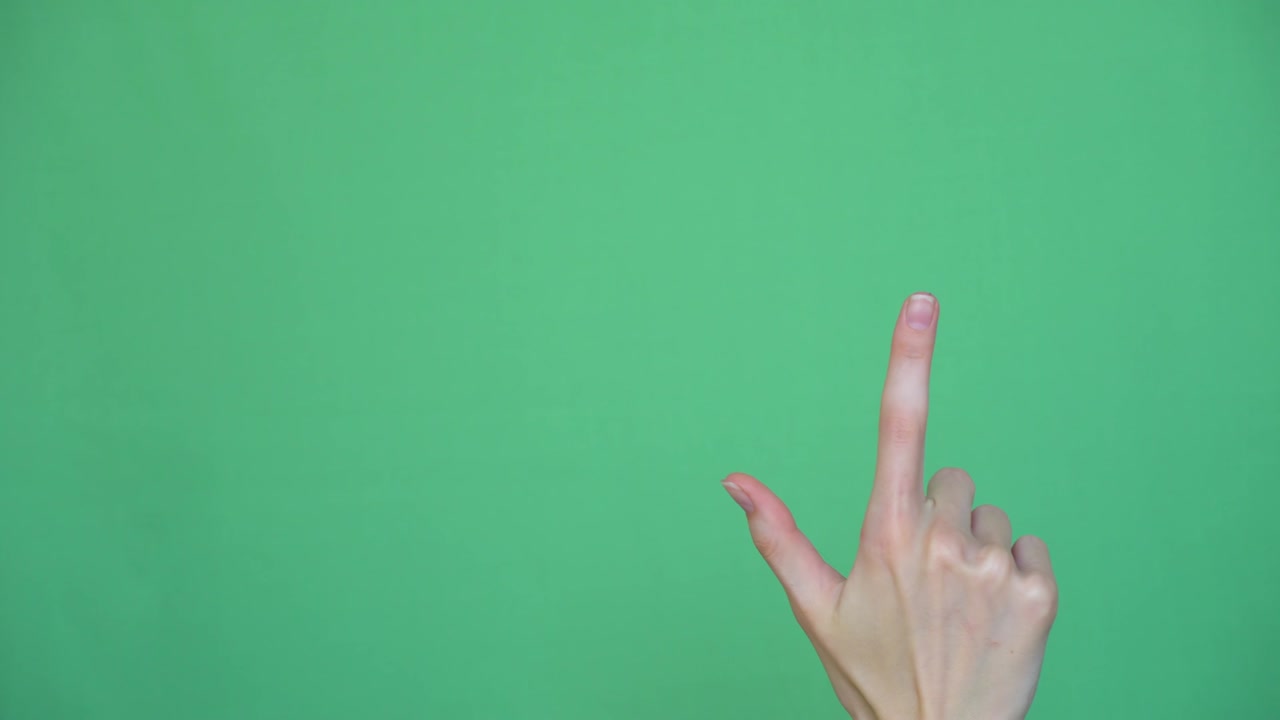 Video footage of businessman hand pressing touchscreen with green screen background