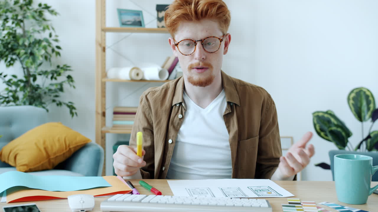 Designer working on project