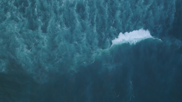 Aerial Top Down Slow Motion Abstract Wave Action El Tunco El Salvador