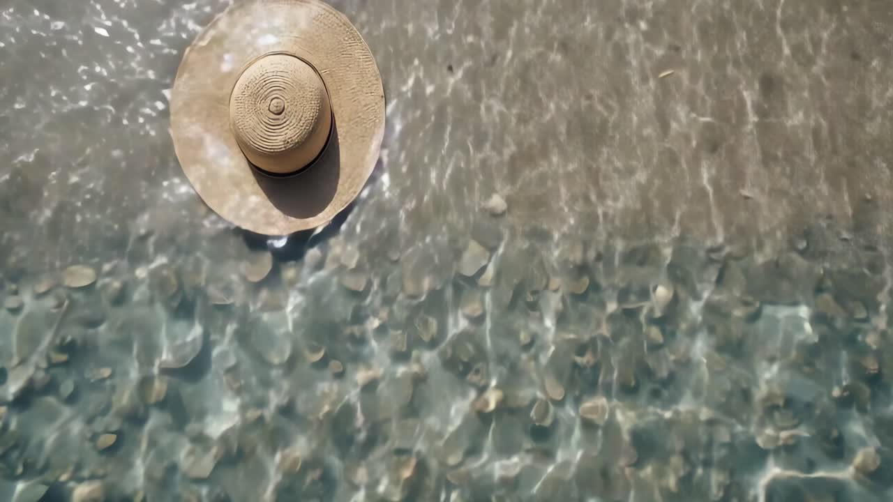 해변에 있는 모자