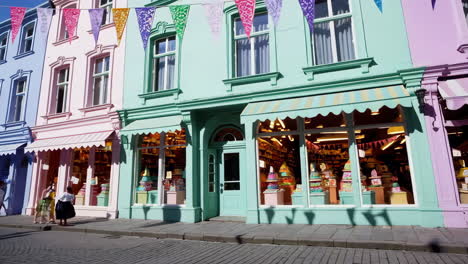 colorful candy shop street view