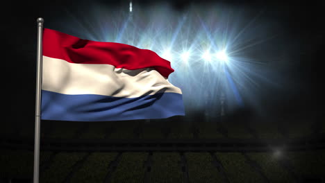 netherlands national flag waving on flagpole