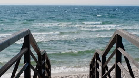 ocean view from stairs at the beach
