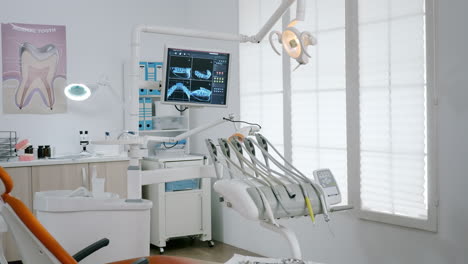 interior of empty modern stomatology orthodontic hospital bright office