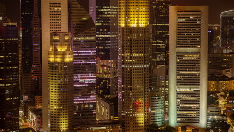 singapore - 3 march 2025 : timelapse of the singapore city skyline from a high vantage point at night