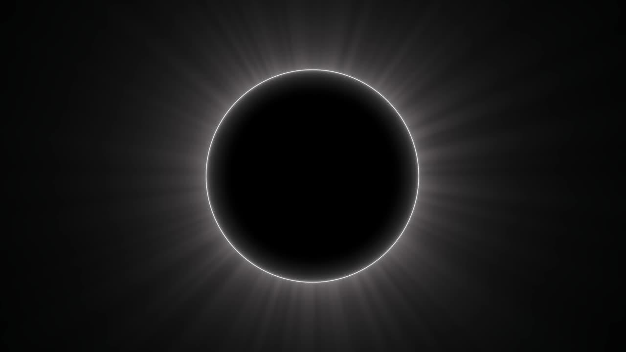 검은 바탕에 추상적인 링 레이저, 반이는 애니메이션, 4k 해상도