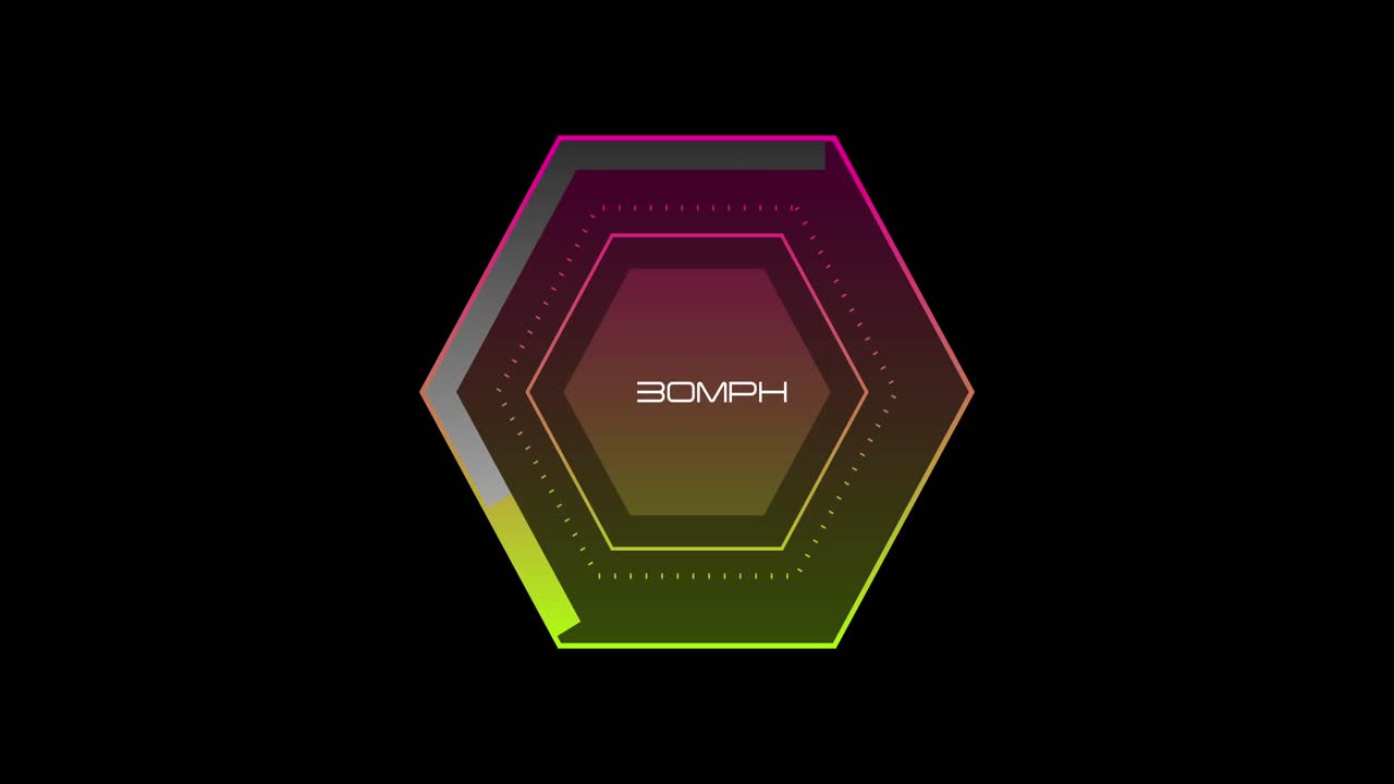 검은색 바탕에 있는 자동차 속도계의 애니메이션