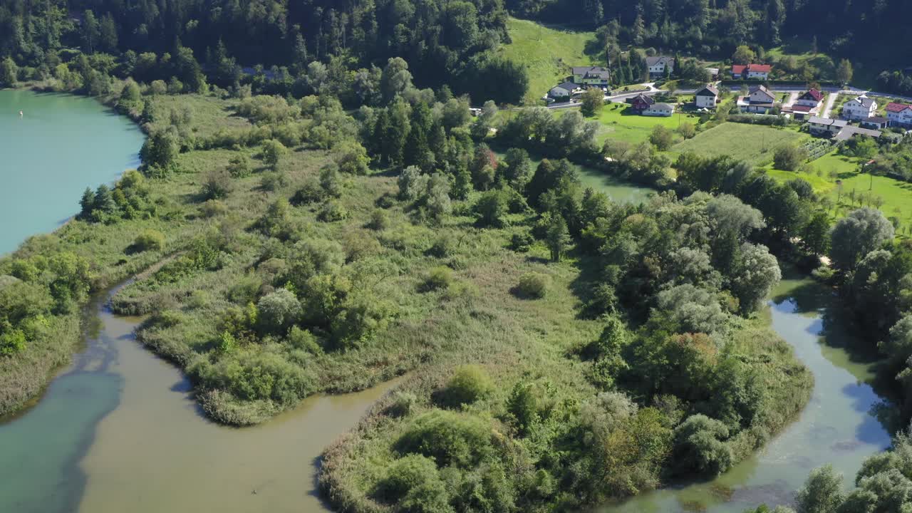 аэрофотосъемка озера драва в словении