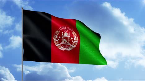 afghan flag waving in the wind